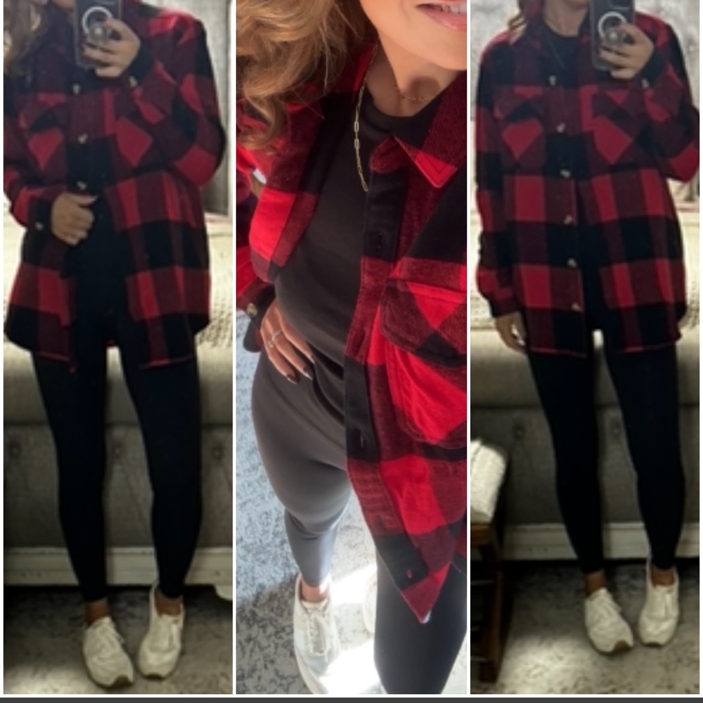 MY NEW FAVORITE ❤️Buffalo Red plaid shacket - Picture 4 of 13